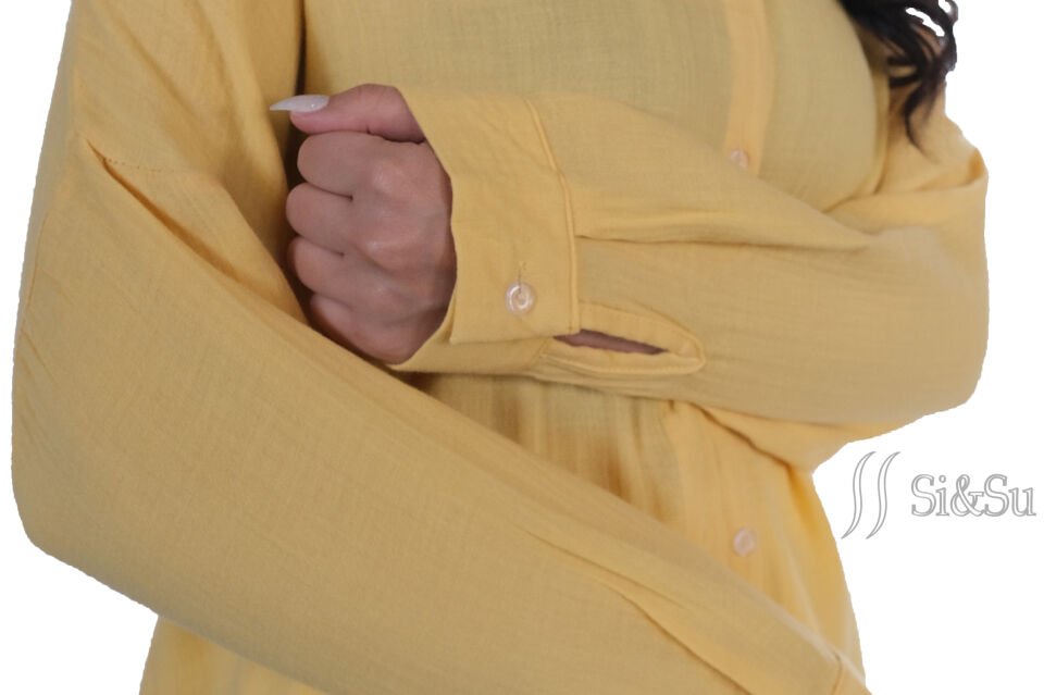 %100 Pamuk Müslin Kumaş Kadın Oversize Salaş Gömlek