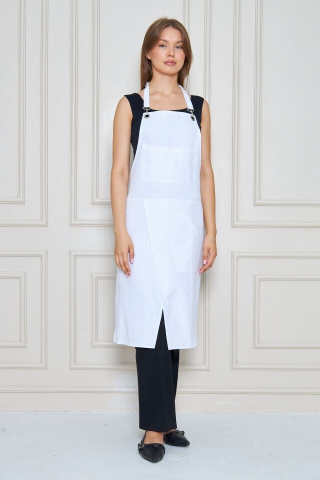 Unisex Sanatçı Önlüğü – Pamuklu, Cepli, Ayarlanabilir Askılı – Bahçıvan, Ressam, Öğretmen Önlüğü