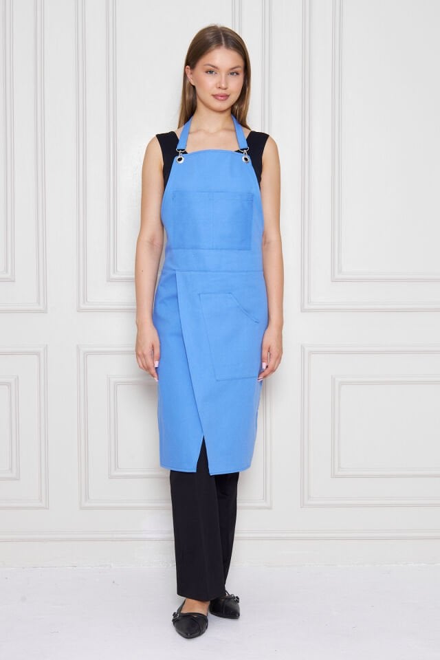 Unisex Sanatçı Önlüğü – Pamuklu, Cepli, Ayarlanabilir Askılı – Bahçıvan, Ressam, Öğretmen Önlüğü